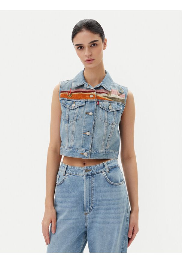 Levi's® Kamizelka 002A7-0000 Niebieski Standard Fit. Kolor: niebieski. Materiał: bawełna