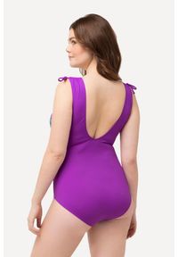 ULLA POPKEN - Damski Strój kąpielowy palma miękkie miseczki marszczona taśma na ramieniu. Kolekcja: plus size. Kolor: pomarańczowy. Materiał: elastan, poliamid, materiał