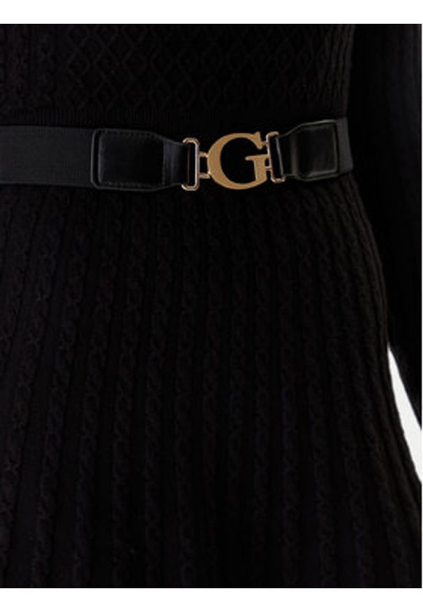 Guess Sukienka dzianinowa W5BK68 Z2YJ2 Czarny Slim Fit. Kolor: czarny. Materiał: syntetyk