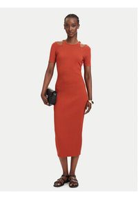 Fracomina Sukienka dzianinowa FJ26SD5001K56501 Czerwony jasny Slim Fit. Kolor: czerwony. Materiał: wiskoza #4