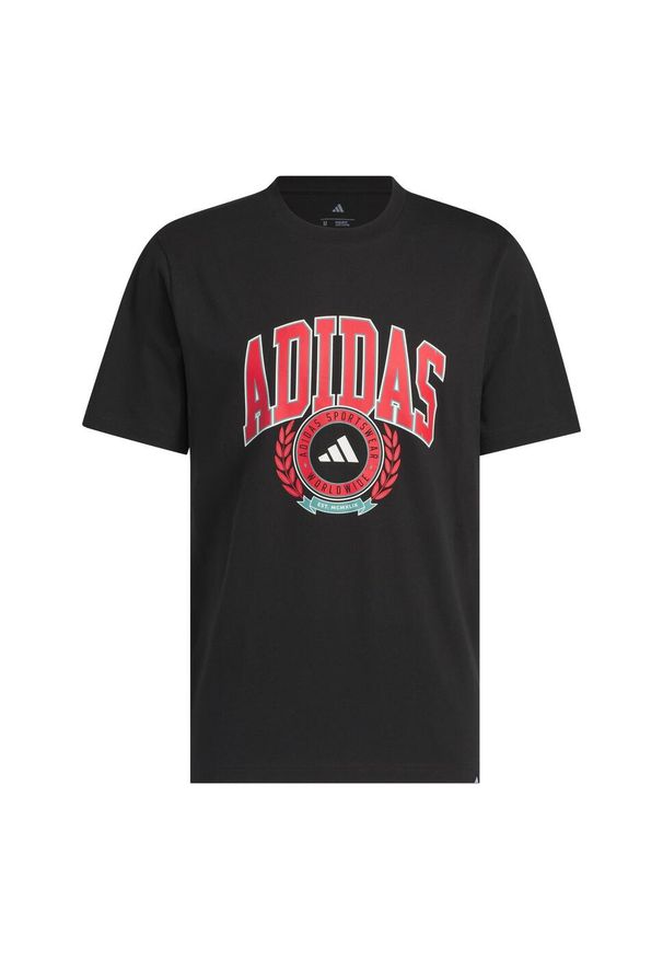 Adidas - Koszulka z grafiką Varsity Crest. Kolor: czarny