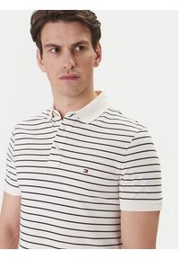TOMMY HILFIGER - Tommy Hilfiger Polo 1985 MW0MW17771 Beżowy Slim Fit. Typ kołnierza: polo. Kolor: beżowy. Materiał: bawełna #5