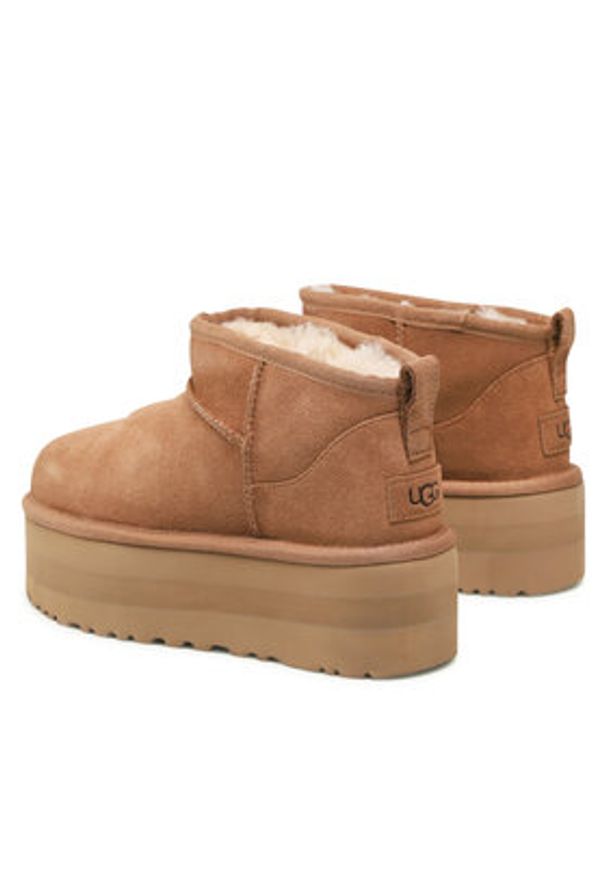 Ugg Śniegowce W Classic Ultra Mini Platform 1135092 Brązowy. Kolor: brązowy. Materiał: skóra. Obcas: na platformie