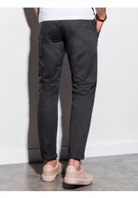 Ombre Clothing - Spodnie męskie chino P894 - czarne - L. Kolor: czarny. Materiał: elastan, bawełna #4