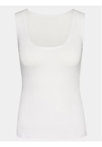 Gina Tricot Top Basic 22931 Biały Slim Fit. Kolor: biały. Materiał: bawełna #5
