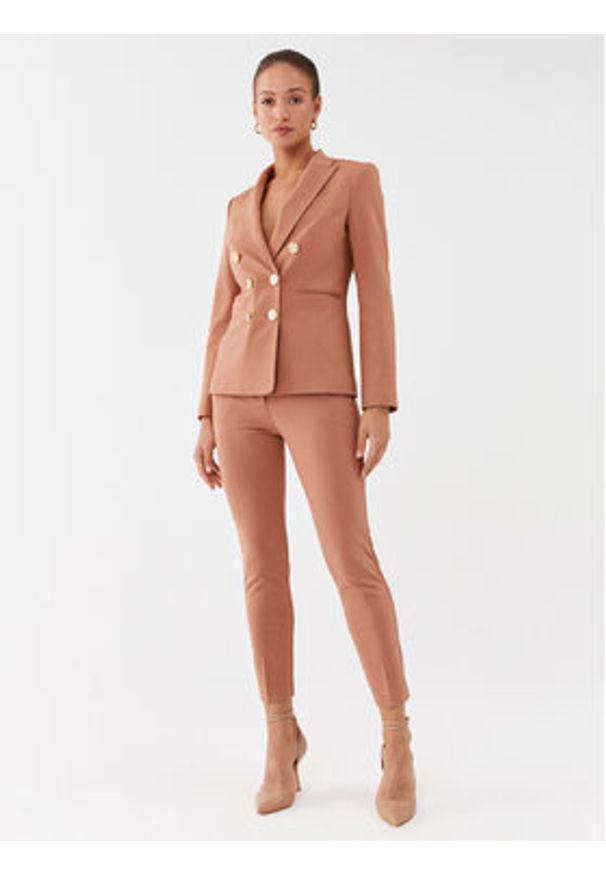 Pinko Spodnie materiałowe Bello 100155 A15M Brązowy Slim Fit. Kolor: brązowy. Materiał: wiskoza