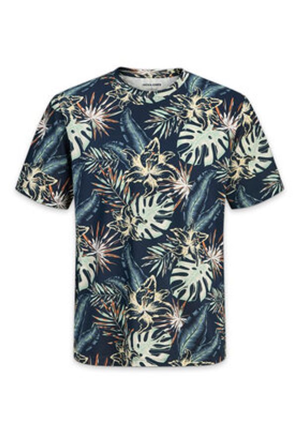 Jack & Jones T-Shirt Honolulu 12288089 Granatowy Regular Fit. Kolor: niebieski. Materiał: bawełna