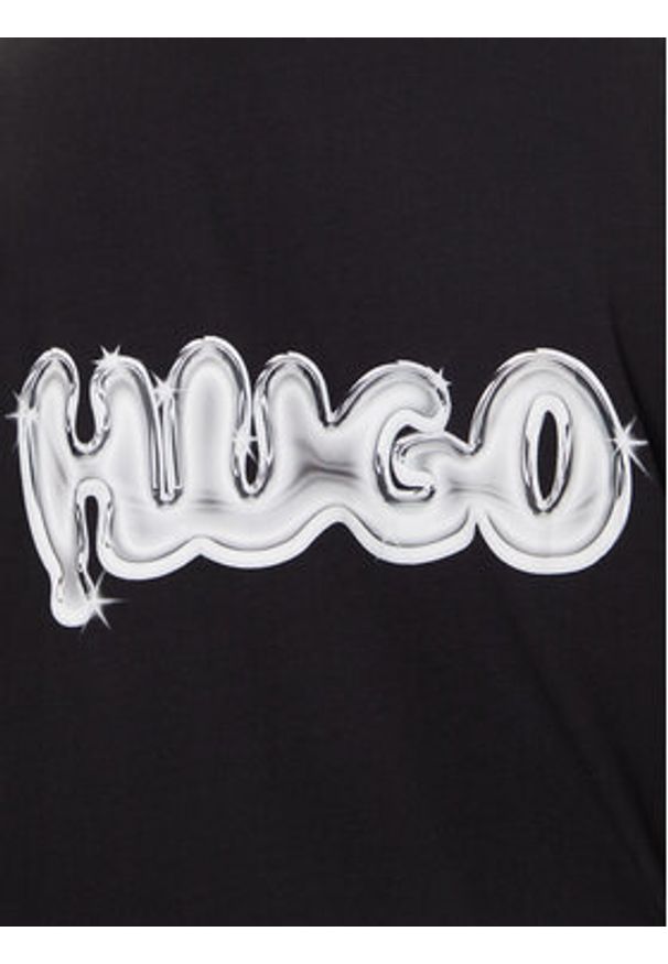Hugo - HUGO T-Shirt Nyrotee 50549769 Czarny Loose Fit. Kolor: czarny. Materiał: bawełna