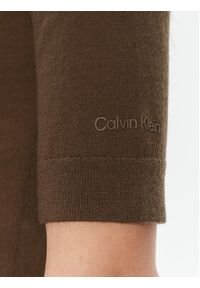 Calvin Klein Body K20K205990 Brązowy Slim Fit. Kolor: brązowy. Materiał: wełna