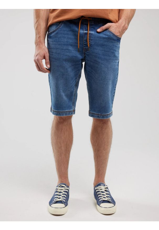 Big-Star - Szorty męskie jeansowe niebieskie Parker 486. Okazja: na co dzień. Kolor: niebieski. Materiał: jeans. Sezon: lato. Styl: sportowy, casual