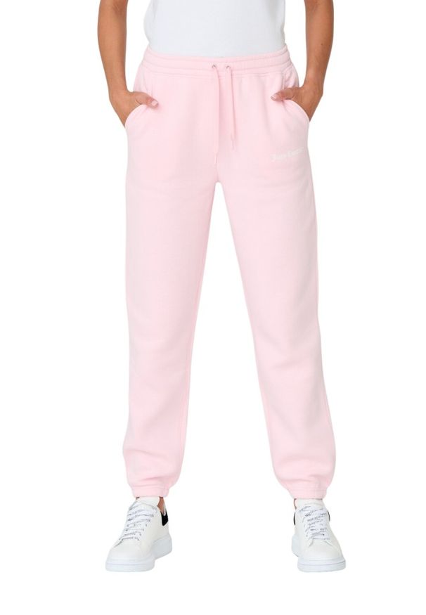 Juicy Couture - JUICY COUTURE Różowe damskie spodnie Sora, Rozmiar M. Kolor: różowy. Materiał: bawełna, guma