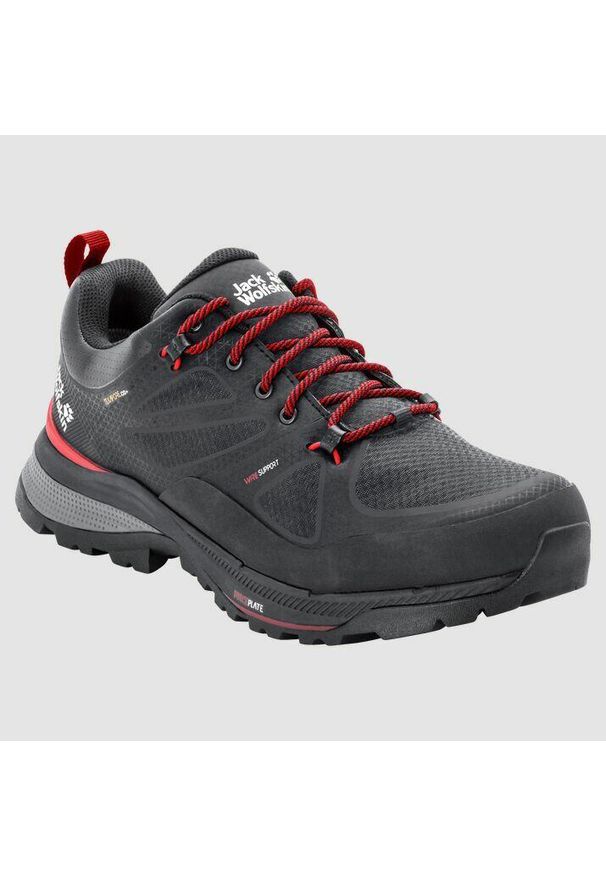 Buty trekkingowe męskie Jack Wolfskin Force Striker Texapore Low. Kolor: zielony, wielokolorowy. Materiał: skóra, syntetyk, materiał. Szerokość cholewki: normalna