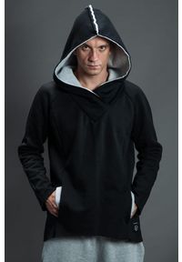Hultaj Polski - Bluza bokserska męska czarna. Okazja: na co dzień. Kolor: czarny. Materiał: skóra, dzianina, dresówka, bawełna, jeans, elastan. Długość: długie. Styl: klasyczny, sportowy, casual, elegancki
