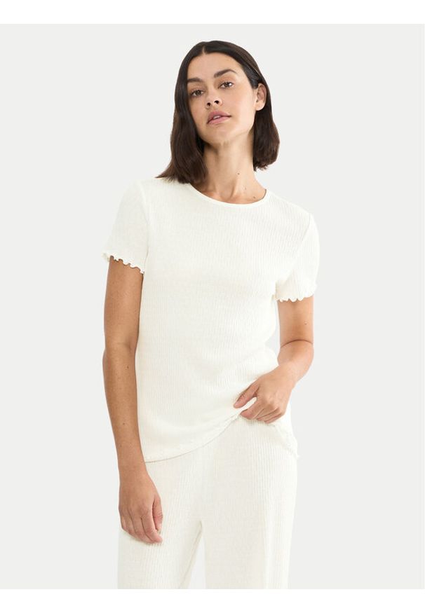 Triumph Koszulka piżamowa Mix & Match 10227214 Biały Regular Fit. Kolor: biały. Materiał: syntetyk