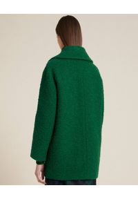 Luisa Spagnoli - LUISA SPAGNOLI - Zielony dwurzędowy płaszcz z wełny Salentina. Kolor: zielony. Materiał: wełna