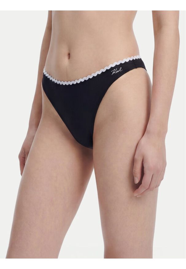 Karl Lagerfeld - KARL LAGERFELD Dół od bikini B1W46020 Czarny. Kolor: czarny. Materiał: syntetyk