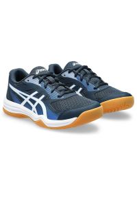 Buty do badmintona dla dzieci Asics Upcourt 5 GS 039. Kolor: niebieski, biały, wielokolorowy