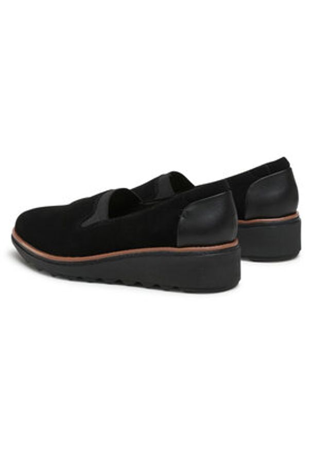 Clarks Półbuty Sharon Dolly 261558194 Czarny. Kolor: czarny. Materiał: skóra, zamsz
