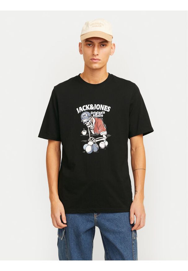 Jack & Jones - Jack&Jones T-Shirt Eight Skull 12264841 Czarny Standard Fit. Kolor: czarny. Materiał: bawełna