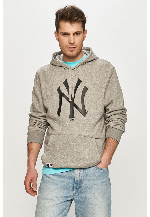 New Era - Bluza. Okazja: na co dzień. Kolor: szary. Styl: casual