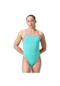 Strój pływacki jednoczęściowy damski Speedo Solid Vback. Kolor: niebieski, zielony, wielokolorowy #1