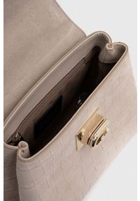 Furla torebka skórzana kolor beżowy. Kolor: beżowy. Materiał: skórzane #5