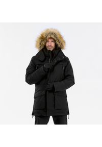 quechua - Parka turystyczna męska zimowa Quechua SH900 -20°C wodoodporna. Typ kołnierza: kołnierzyk stójkowy. Kolor: czarny. Materiał: syntetyk, futro. Sezon: zima