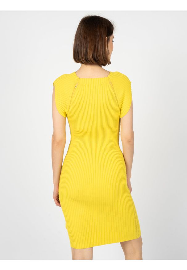 Silvian Heach Sukienka | GPP23163VE | Kobieta | Żółty. Kolor: żółty. Materiał: bawełna, nylon, wiskoza. Długość rękawa: bez rękawów. Wzór: aplikacja. Typ sukienki: dopasowane. Długość: midi