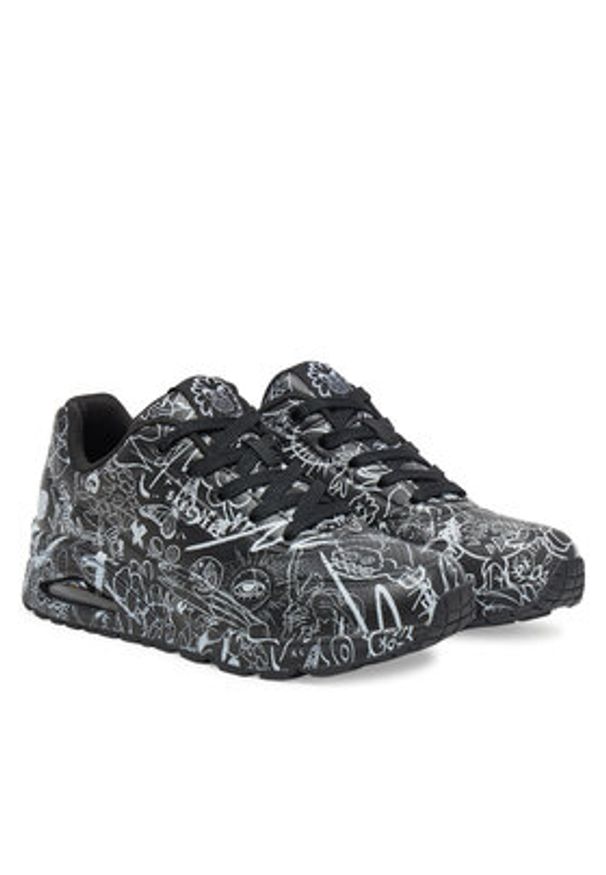 skechers - Skechers Sneakersy Street Uno - Process Sketch 177972/BKW Czarny. Kolor: czarny. Materiał: skóra