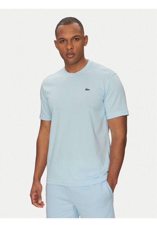 Lacoste T-Shirt TH7618 Błękitny Regular Fit. Kolor: niebieski. Materiał: syntetyk