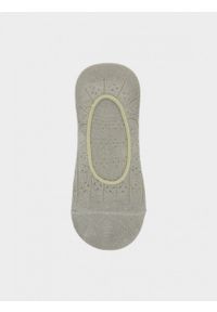 outhorn - Skarpetki stopki ażurowe damskie - miętowe. Kolor: miętowy. Materiał: bawełna, poliester, elastan, poliamid, materiał, włókno. Wzór: ażurowy