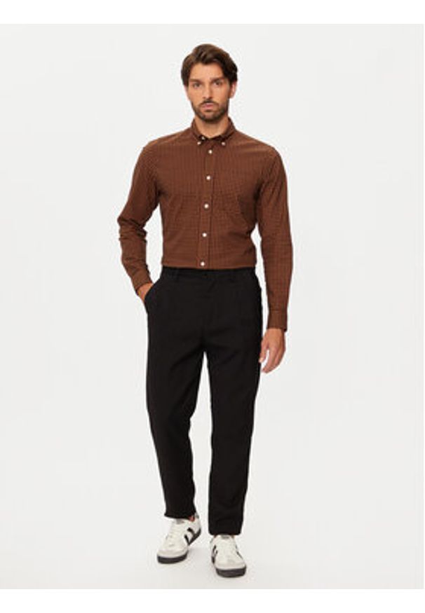 Jack & Jones Koszula Brook 12192150 Brązowy Slim Fit. Kolor: brązowy. Materiał: bawełna