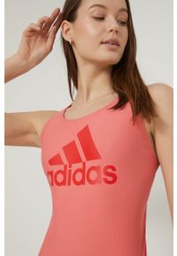 adidas Performance strój kąpielowy Big Logo kolor różowy miękka miseczka. Kolor: różowy. Materiał: materiał