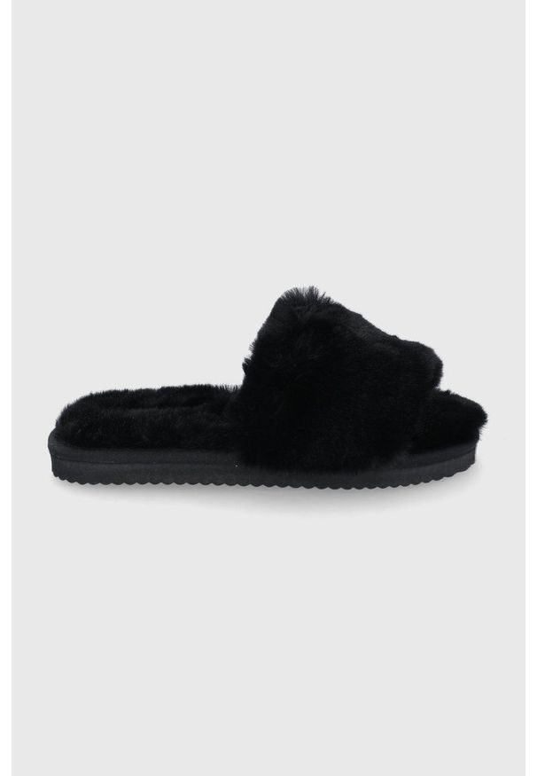 Flip*Flop Kapcie kolor czarny. Kolor: czarny. Materiał: guma, materiał. Wzór: gładki