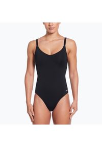 Strój pływacki jednoczęściowy damski Nike Essential V-Neck. Kolor: czarny