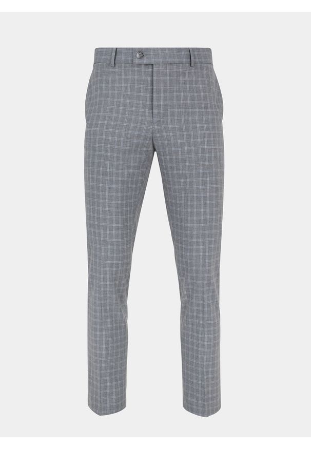 Pako Lorente - PAKO LORENTE – Szare spodnie garniturowe P22SF-6G-008-S-S. Kolor: szary. Materiał: poliester, wełna, elastan. Wzór: kratka
