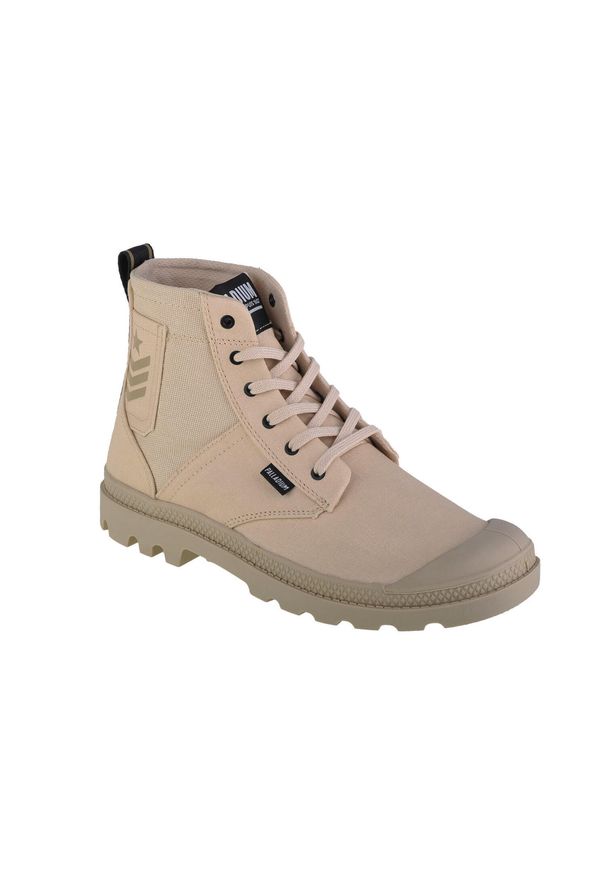 Buty sportowe Sneakersy unisex, Palladium Pampa Hi Army. Kolor: beżowy. Materiał: guma, syntetyk, tkanina, materiał. Sport: turystyka piesza