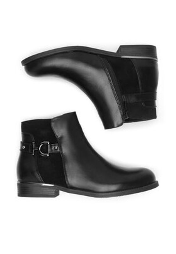 Clara Barson Botki WS2371-04 Czarny. Kolor: czarny. Materiał: materiał