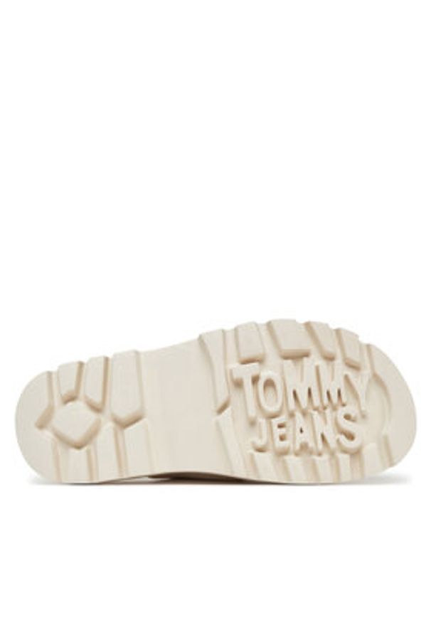 Tommy Jeans Klapki Double Strap Sandal Suede EN0EN02797 Écru. Kolor: kremowy. Materiał: skóra, zamsz
