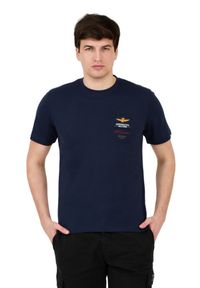 Aeronautica Militare - AERONAUTICA MILITARE Granatowy t-shirt Short Sleeve. Kolor: niebieski #5