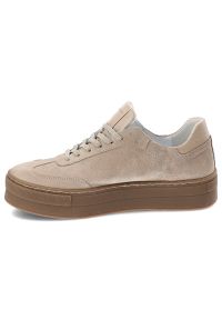 Beżowe Sneakersy Armodo Modne Obuwie Damskie. Okazja: na co dzień. Kolor: beżowy. Materiał: zamsz #6