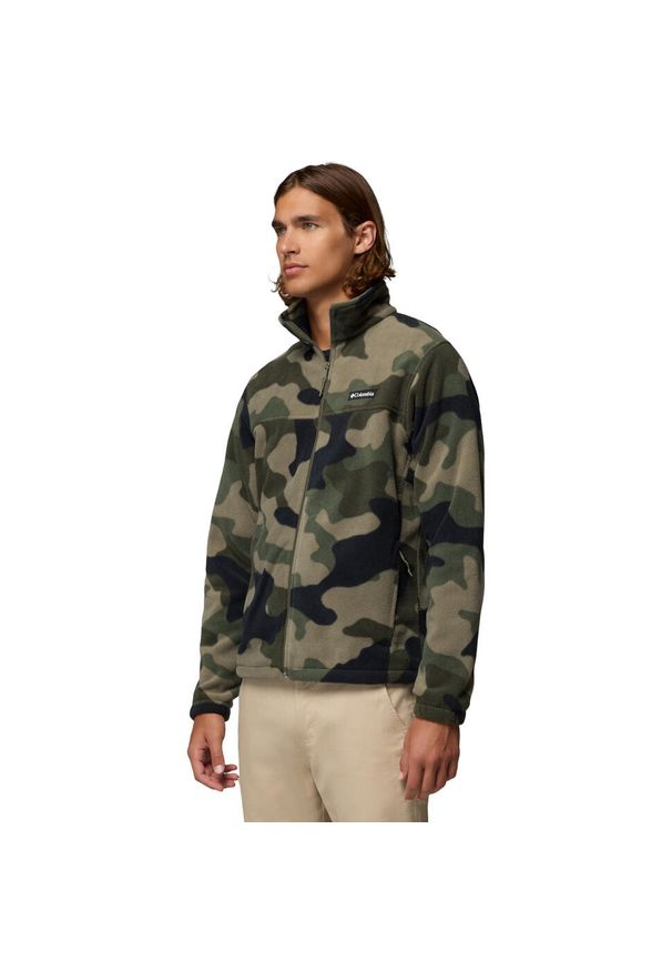 columbia - Polar turystyczny męski Steens Mountain Printed Jacket. Kolor: zielony. Materiał: poliester. Sport: turystyka piesza
