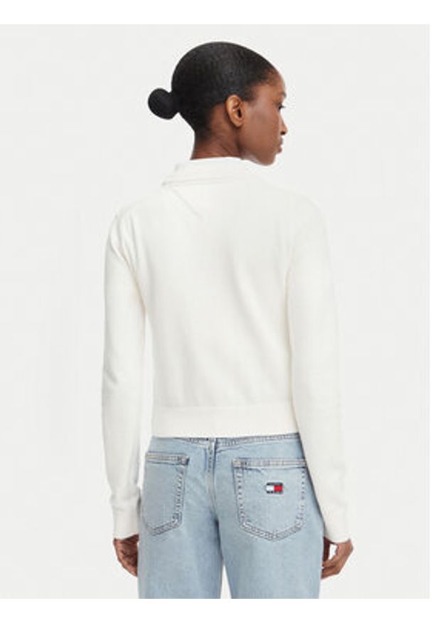 Tommy Jeans Sweter Flag DW0DW22930 Biały Regular Fit. Kolor: biały. Materiał: bawełna