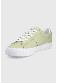 Polo Ralph Lauren buty SAYER męskie kolor zielony. Nosek buta: okrągły. Zapięcie: sznurówki. Kolor: zielony. Materiał: guma
