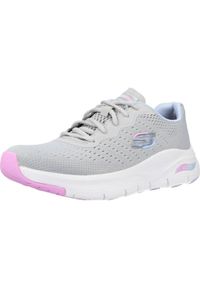 skechers - Kapcie SKECHERS ARCH FIT-INFINITY COOL Szary. Kolor: szary. Materiał: tkanina