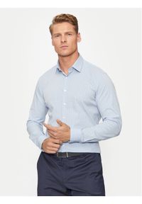 Calvin Klein Koszula K10K113163 Niebieski Slim Fit. Kolor: niebieski. Materiał: bawełna