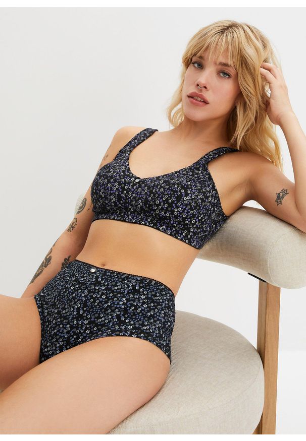 bonprix - Figi z wysokim stanem (4 pary). Stan: podwyższony. Kolor: czarny