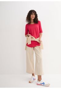 bonprix - Długa bluzka z miękkiej wiskozy. Kolor: czerwony. Materiał: wiskoza. Długość: długie #3