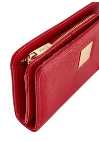 Ochnik - Czerwony portfel damski z logo. Kolor: czerwony. Materiał: skóra #7