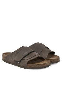 Birkenstock Klapki Kyoto 1029137 Brązowy. Kolor: brązowy. Materiał: skóra, zamsz #4